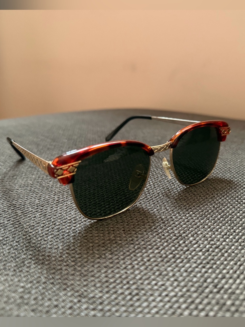 Tortoiseshell and Gold Clubmaster Sunglasses